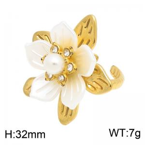 Stainless Steel Gold-plating Ring - KR116298-SP
