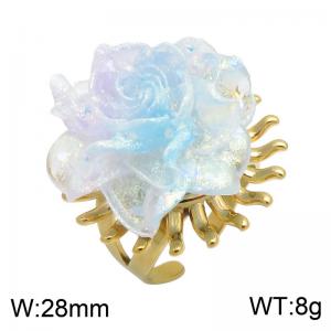 Stainless Steel Gold-plating Ring - KR116302-SP