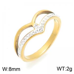 Stainless Steel Stone&Crystal Ring - KR116326-TSC