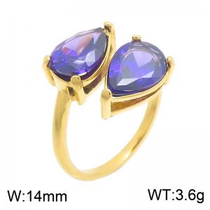 Stainless Steel Gold-plating Ring - KR116401-SP