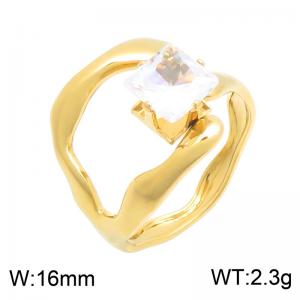 Stainless Steel Gold-plating Ring - KR116403-SP