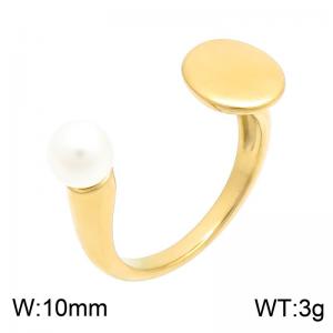 Stainless Steel Gold-plating Ring - KR116410-SP