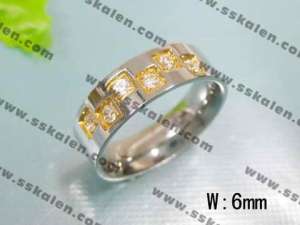 Stainless Steel Stone&Crystal Ring - KR15094-K