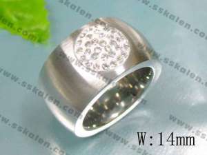 Stainless Steel Stone&Crystal Ring - KR16433-D