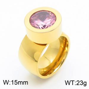 Stainless Steel Gold-plating Ring - KR19057-D