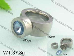 Stainless Steel Stone&Crystal Ring - KR19894-D