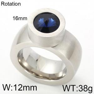 Stainless Steel Stone&Crystal Ring - KR19897-D