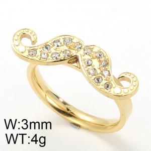 Stainless Steel Stone&Crystal Ring - KR21577-D