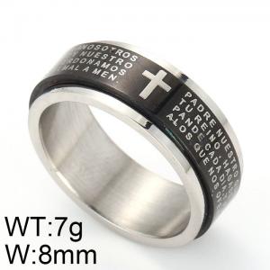 Stainless Steel Black-plating Ring - KR21709-D