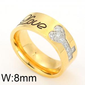 Stainless Steel Gold-plating Ring - KR22019-D