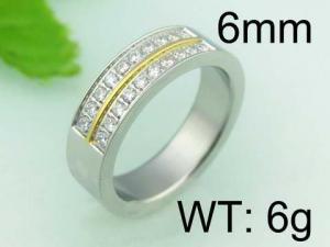 Stainless Steel Stone&Crystal Ring - KR22637-WM