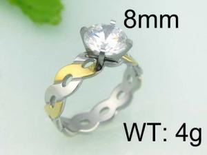 Stainless Steel Stone&Crystal Ring - KR22743-WM