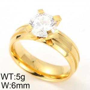 Stainless Steel Gold-plating Ring - KR24182-K