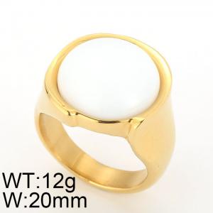 Stainless Steel Stone&Crystal Ring - KR25636-D