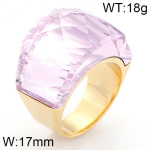 Stainless Steel Stone&Crystal Ring - KR25907-K