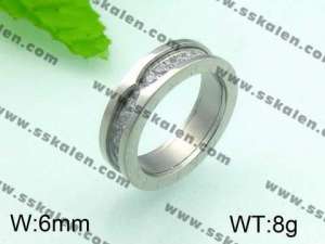 Stainless Steel Stone&Crystal Ring - KR26313-C