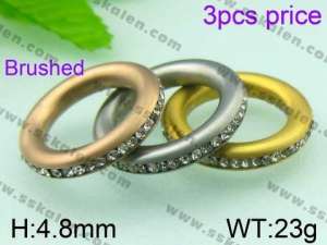 Stainless Steel Stone&Crystal Ring - KR28218-K