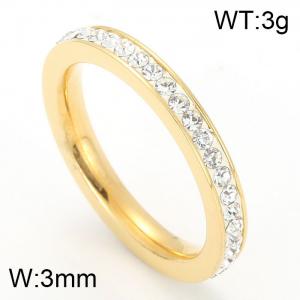 Stainless Steel Stone&Crystal Ring - KR28367-K