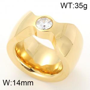 Stainless Steel Stone&Crystal Ring - KR28632-K