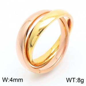 Stainless Steel Rose Gold-plating Ring - KR29204-K