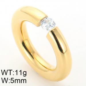 Stainless Steel Gold-plating Ring - KR29476-K