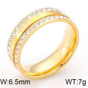 Stainless Steel Stone&Crystal Ring - KR29484-AD