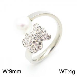 Stainless Steel Stone&Crystal Ring - KR29930-K