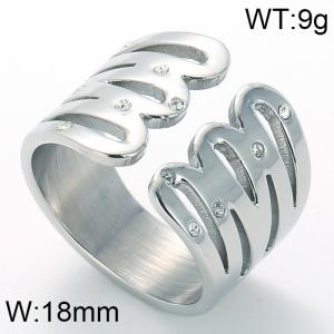 Stainless Steel Stone&Crystal Ring - KR30094-K