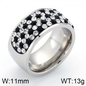 Stainless Steel Stone&Crystal Ring - KR30353-K