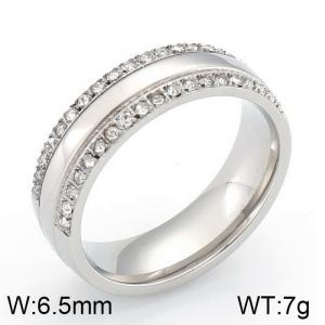 Stainless Steel Stone&Crystal Ring - KR30744-K