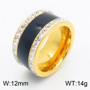 Stainless Steel Stone&Crystal Ring - KR31013-K