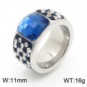 Stainless Steel Stone&Crystal Ring - KR31018-K