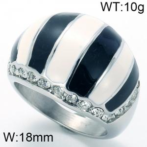 Stainless Steel Stone&Crystal Ring - KR31908-K