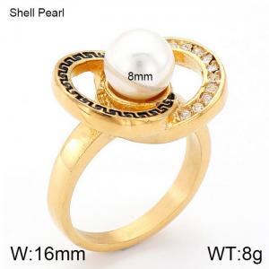 SS Shell Pearl Rings - KR31957-K