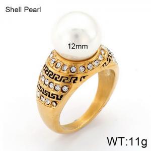 Stainless Steel Stone&Crystal Ring - KR31965-K