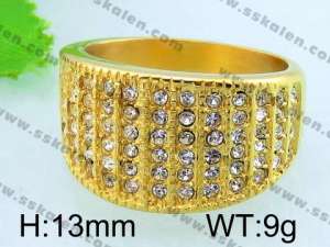 Stainless Steel Stone&Crystal Ring - KR32041-K