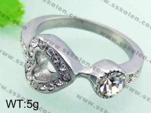 Stainless Steel Stone&Crystal Ring - KR32084-K