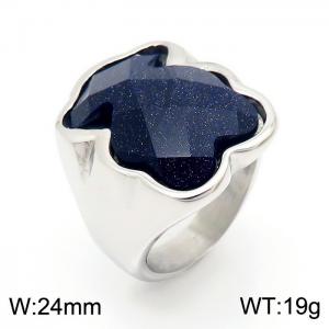 Stainless Steel Stone&Crystal Ring - KR32186-K