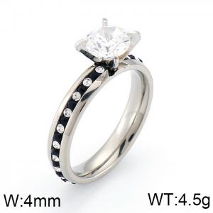 Stainless Steel Stone&Crystal Ring - KR32204-K