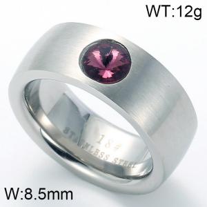 Stainless Steel Stone&Crystal Ring - KR32291-K