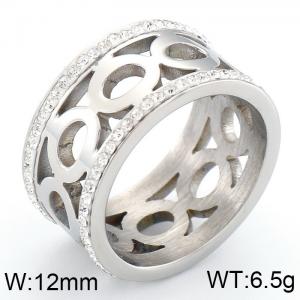 Stainless Steel Stone&Crystal Ring - KR32303-K