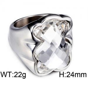 Stainless Steel Stone&Crystal Ring - KR32439-K