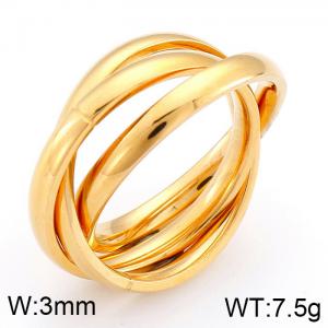 Stainless Steel Gold-plating Ring - KR32904-K