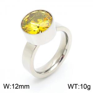 Stainless Steel Stone&Crystal Ring - KR32910-K