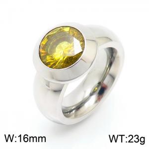 Stainless Steel Stone&Crystal Ring - KR32930-K