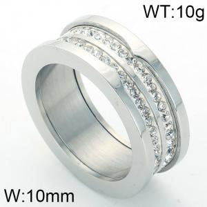 Stainless Steel Stone&Crystal Ring - KR32931-K