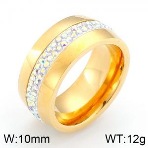Stainless Steel Stone&Crystal Ring - KR33003-K