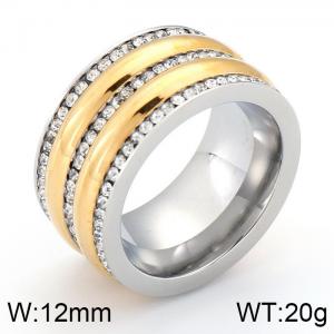 Stainless Steel Stone&Crystal Ring - KR33014-K