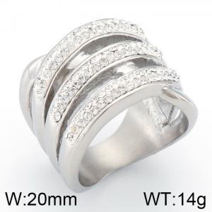 Stainless Steel Stone&Crystal Ring - KR33015-K