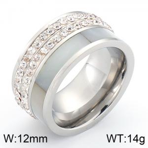 Stainless Steel Stone&Crystal Ring - KR33017-K